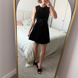 Black Velvet Christmas Sleeveless Dress